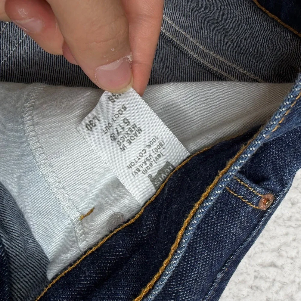 Y2K Levis 517 Mens Bootcut Jeans Dark Indigo Denim 38x30 Blue Cotton Pants